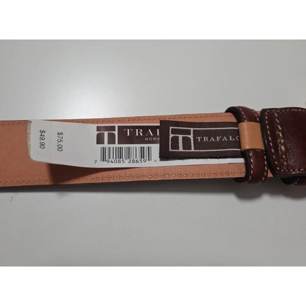 NEW Trafalgar 'Cortina' Leather Belt - Honey Maple - Size 42‎